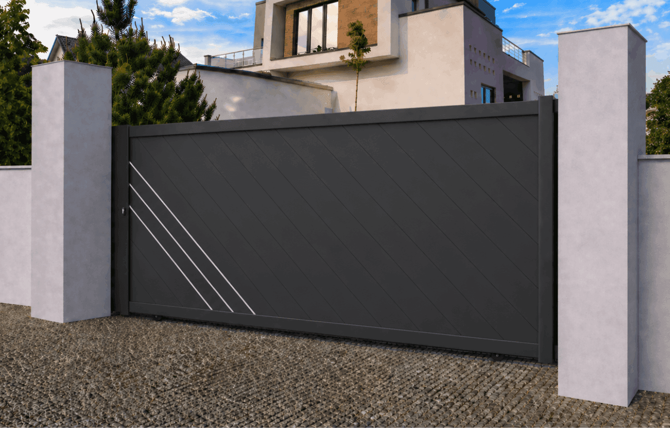 Portail coulissant aluminium manuel - Mistral