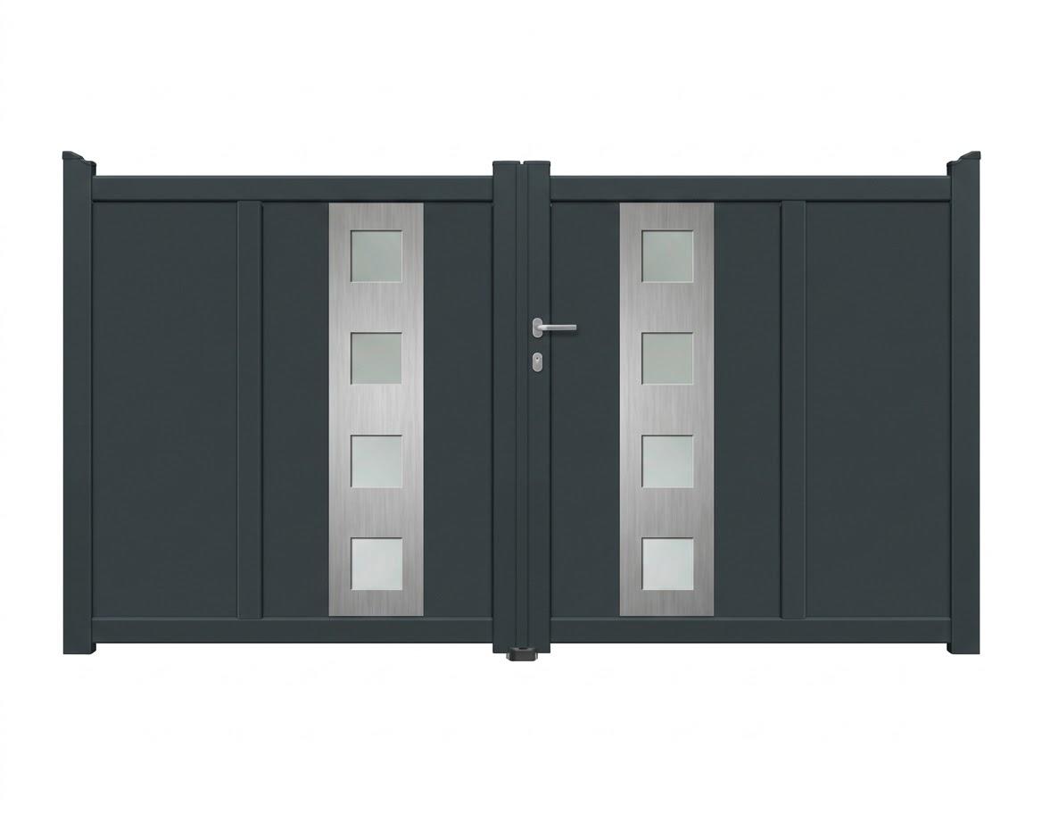Portail battant aluminium vitré - Autal