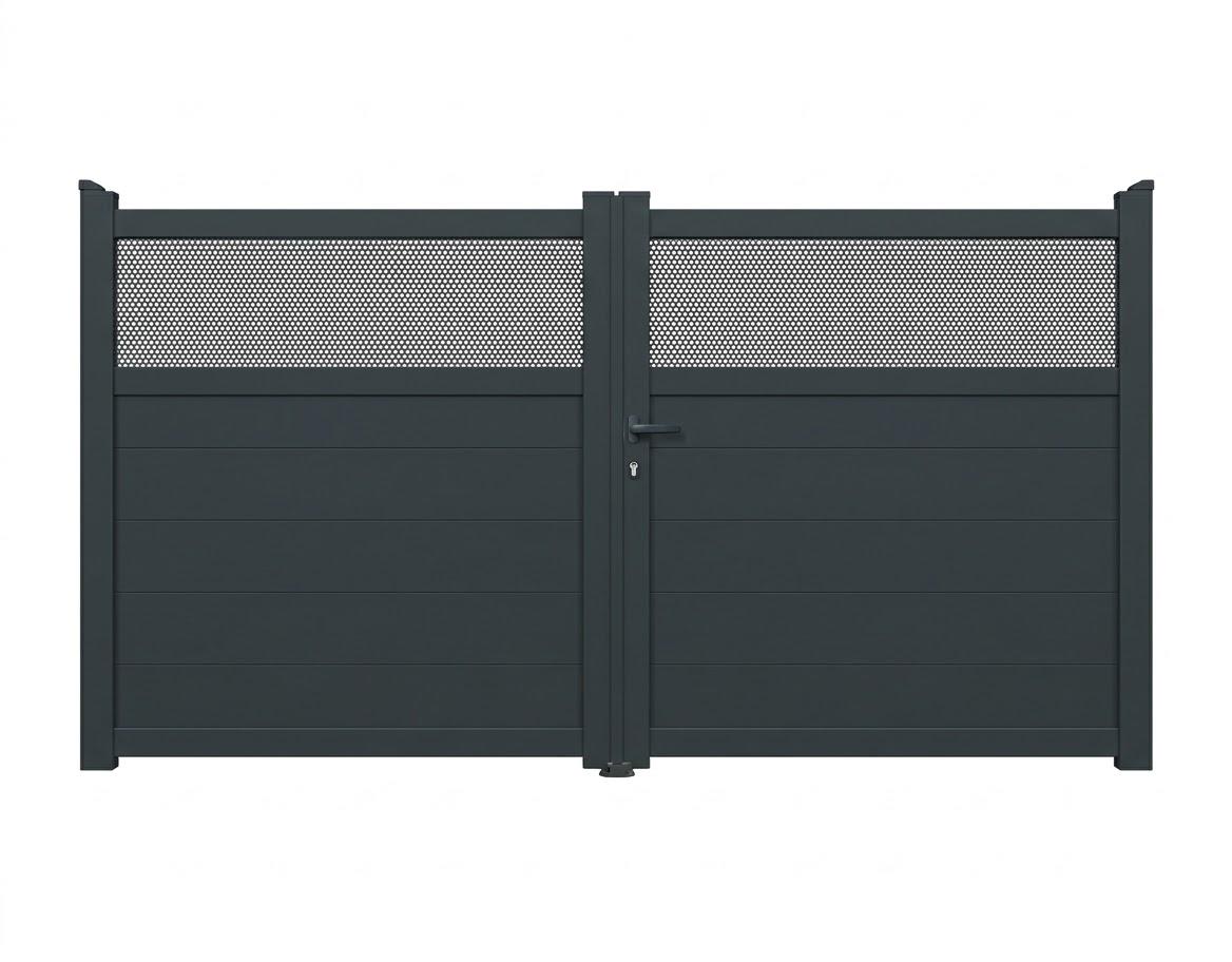 Portail battant aluminium semi-ajouré - Tropical