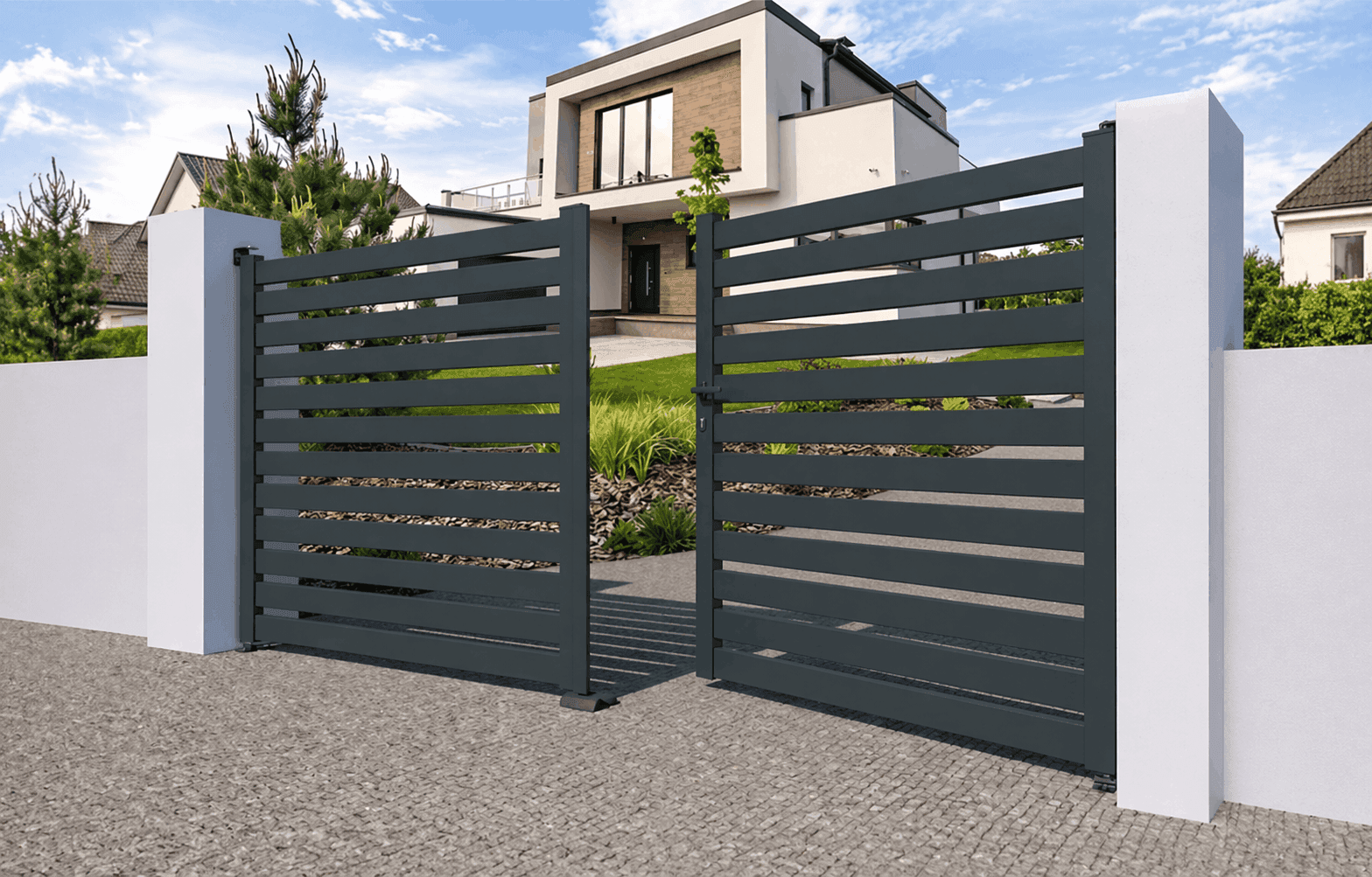 Portail battant aluminium ajouré - Austral