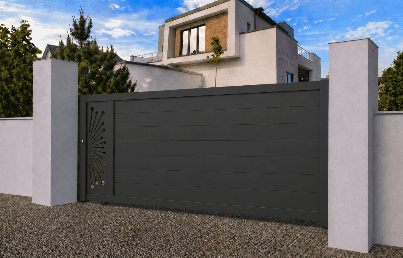 Portail coulissant aluminium manuel - Ventoux