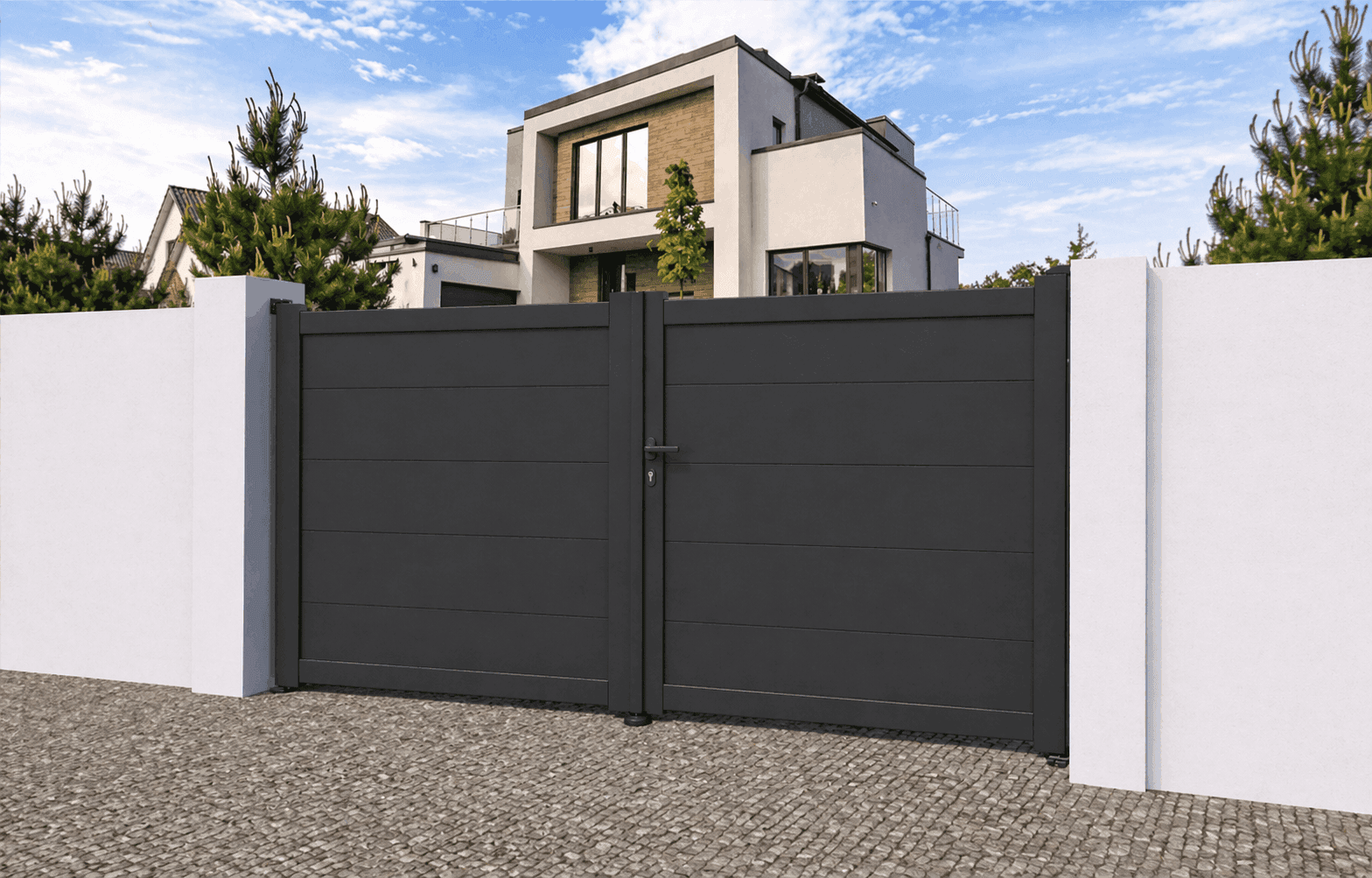 Portail battant aluminium manuel - Fohen