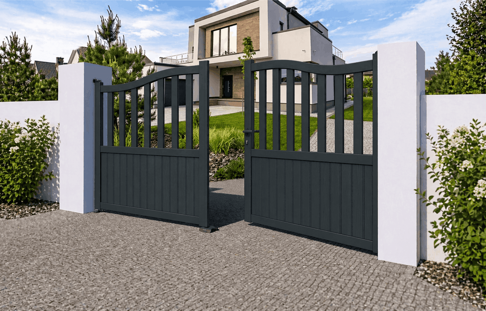 Portail battant aluminium manuel - Libeccio