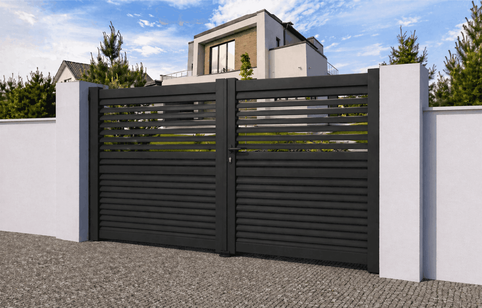 Portail battant aluminium manuel - Notus