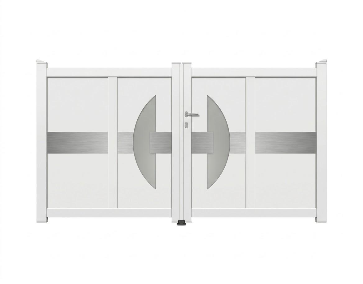 Portail battant aluminium vitré alunox - Garbi