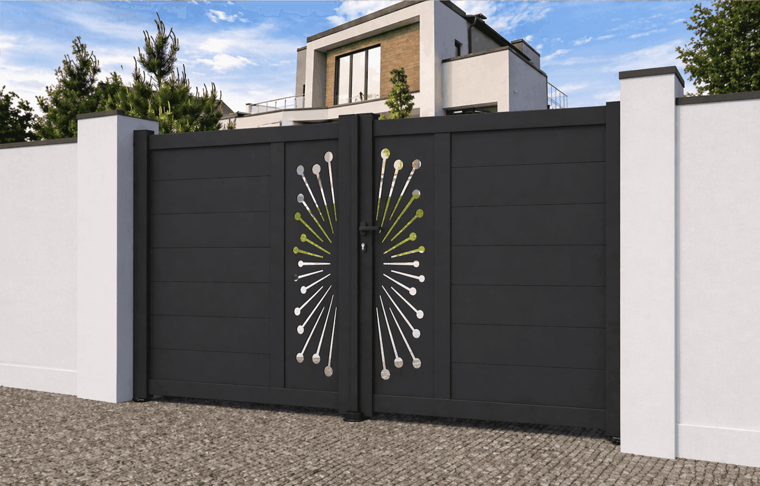 Portail battant aluminium manuel - Ventoux