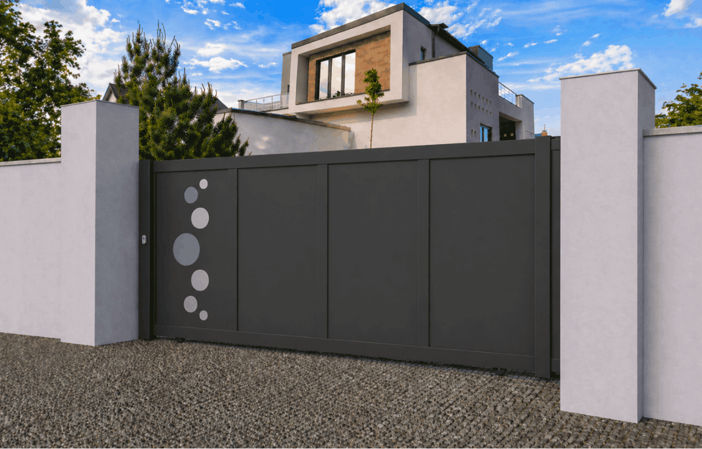 Portail coulissant aluminium manuel - Brise