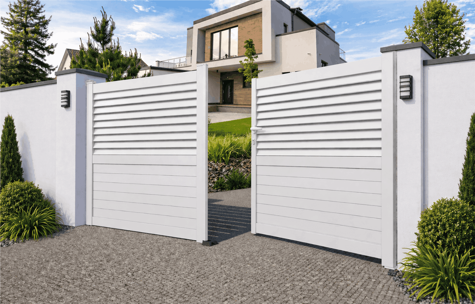 Portail battant aluminium plein - Matinal