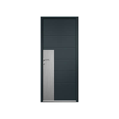Porte d'entrée aluminium panneau plein alunox - Zeus