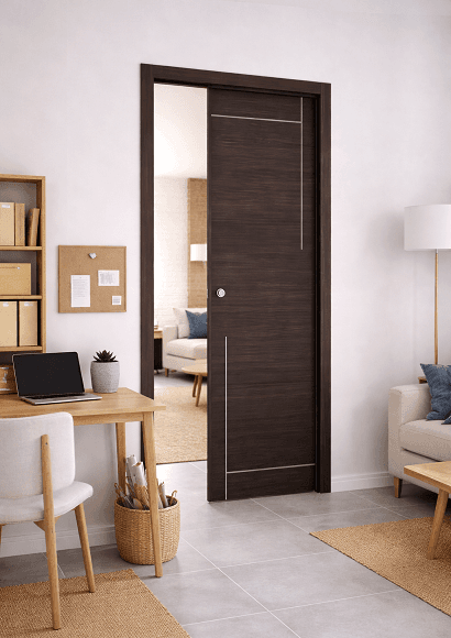 Porte coulissante à galandage TL04 – Intérieur avec cadre