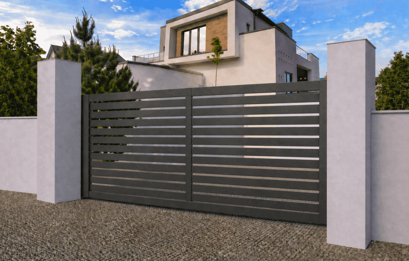 Portail coulissant aluminium ajouré - Austral
