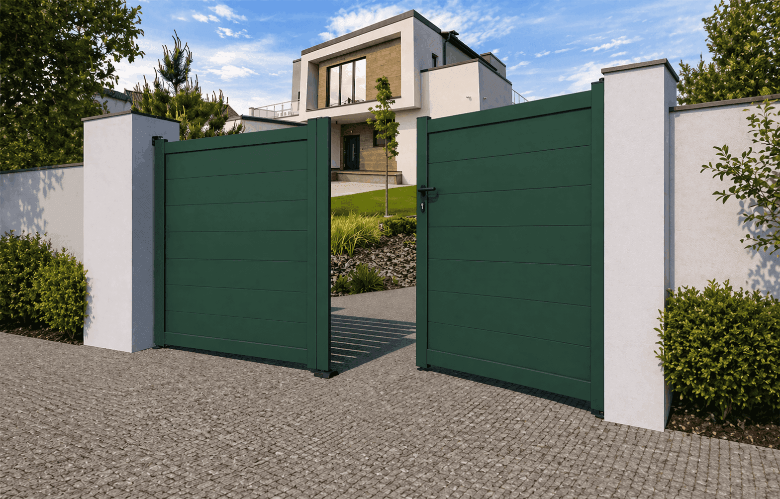 Portail battant aluminium plein - Limousin