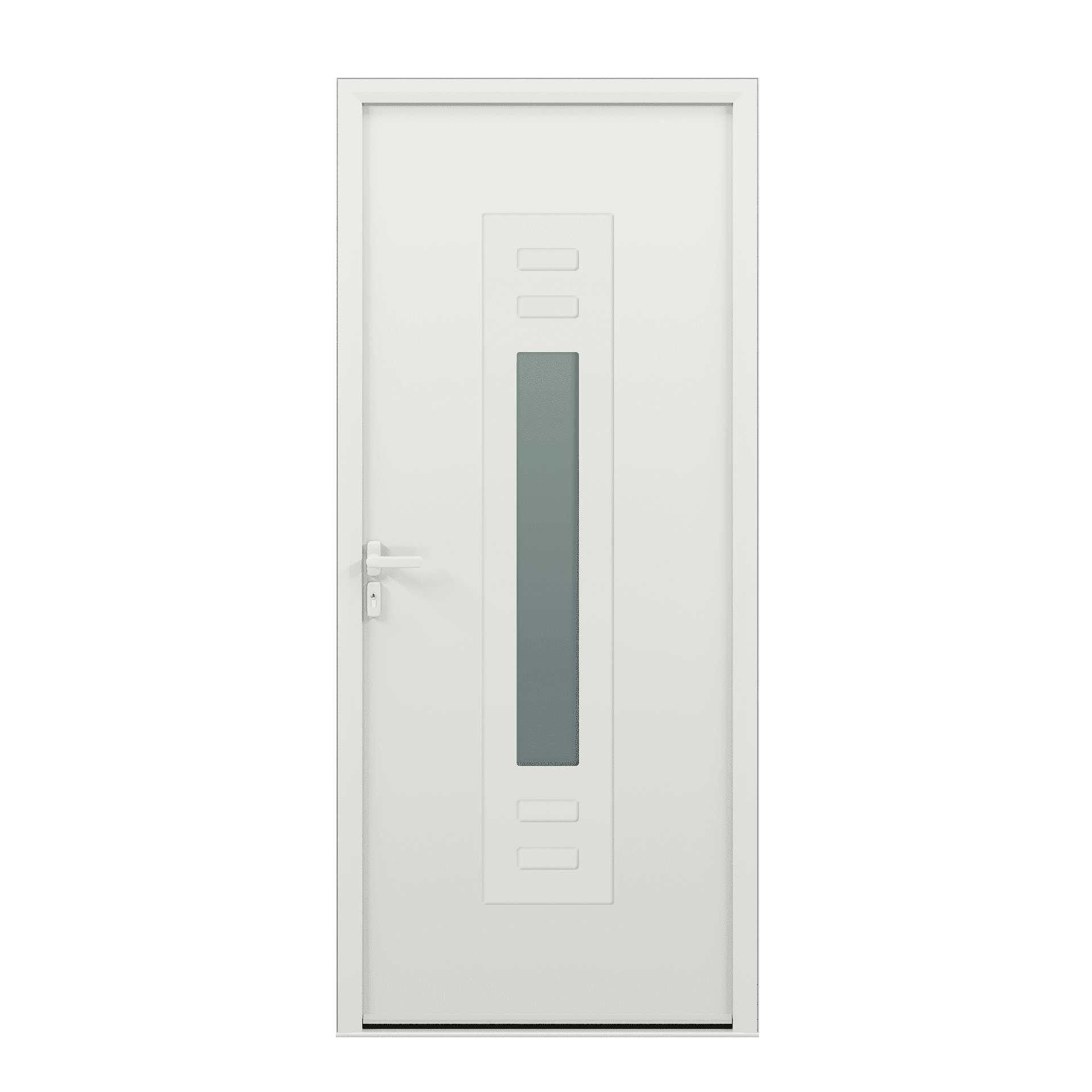 Porte d'entrée acier panneau vitré - Guri