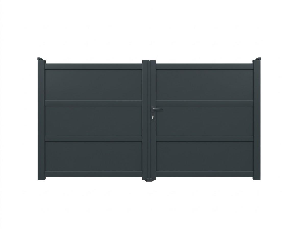 Portail battant aluminium plein - Traverse