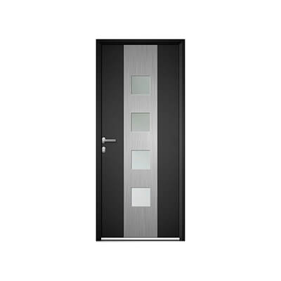 Porte d'entrée aluminium panneau vitré - Visio
