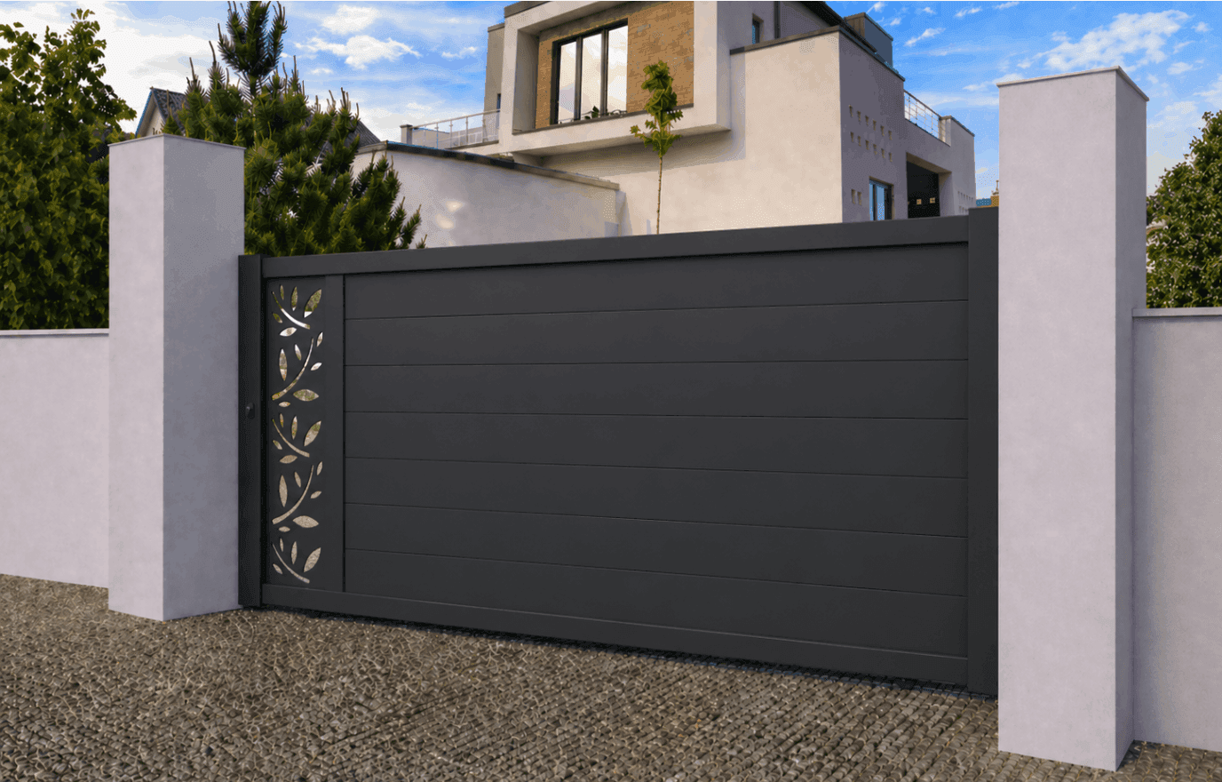 Portail coulissant aluminium manuel - Eurus