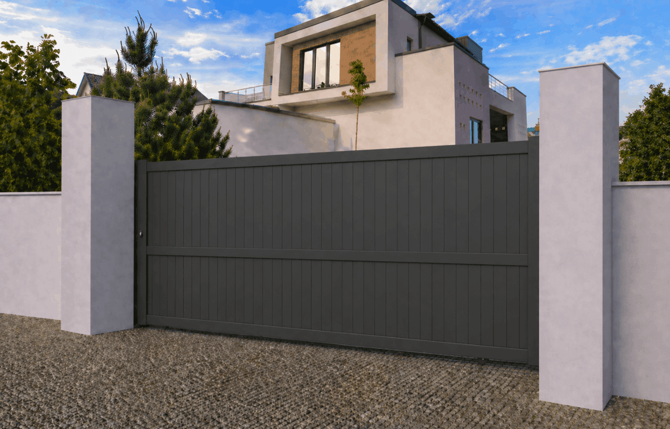 Portail coulissant aluminium manuel - Tramontane