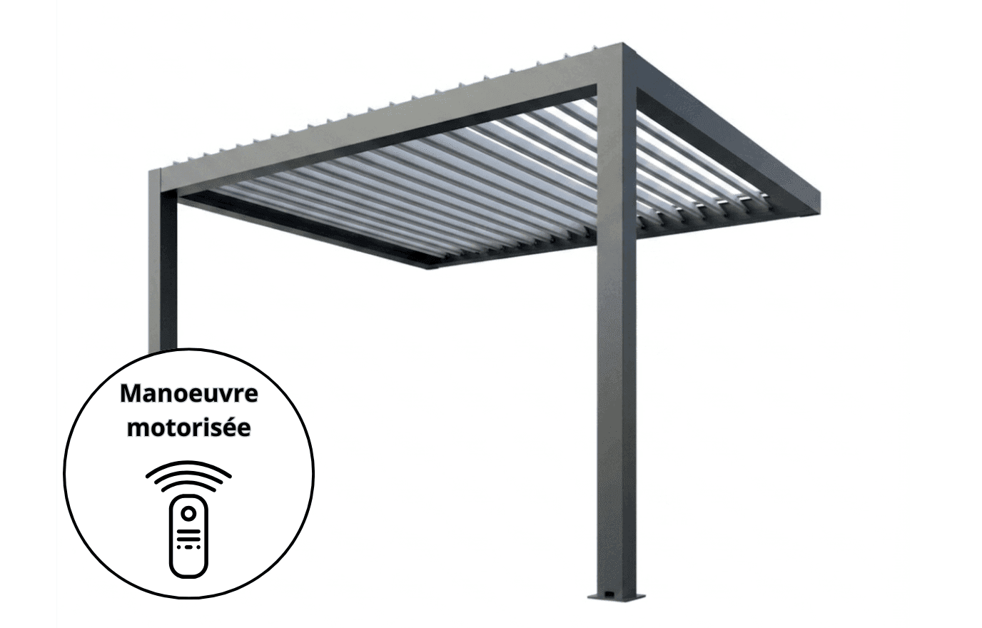 Pergola bioclimatique motorisée adossée - Saturne