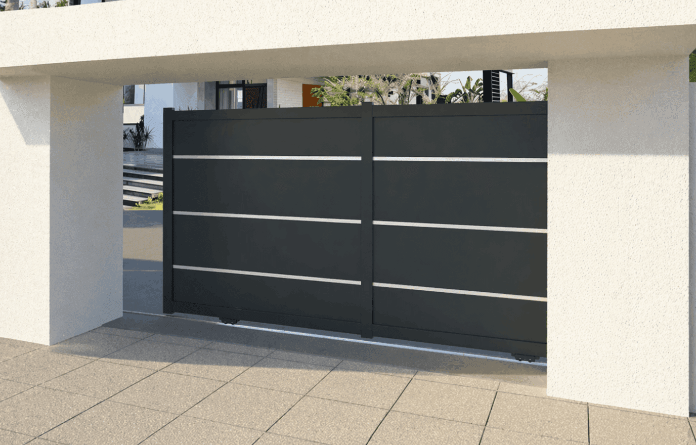 Portail coulissant aluminium motorisé - Suroit