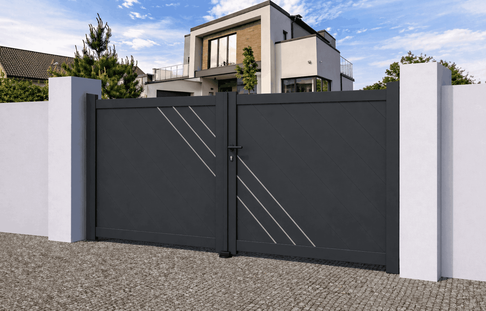Portail battant aluminium manuel - Mistral