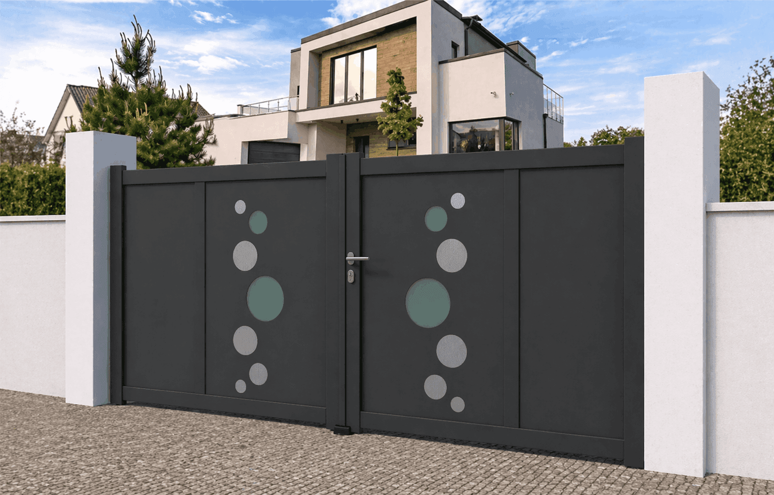 Portail battant aluminium manuel - Brise