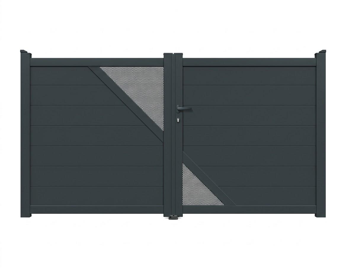 Portail battant aluminium semi-ajouré - Gregal