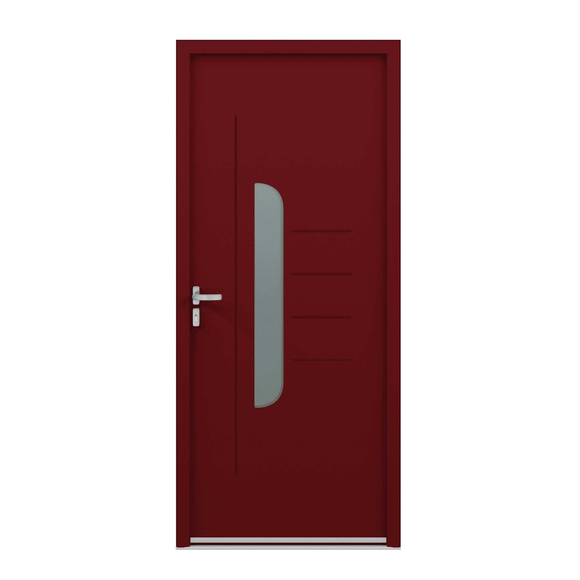 Porte d'entrée acier panneau vitré - Pehoé