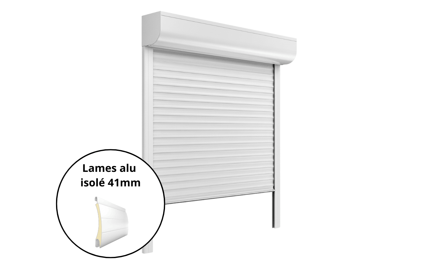 Volet Roulant Rénovation - Lames en aluminium isolé de 41mm