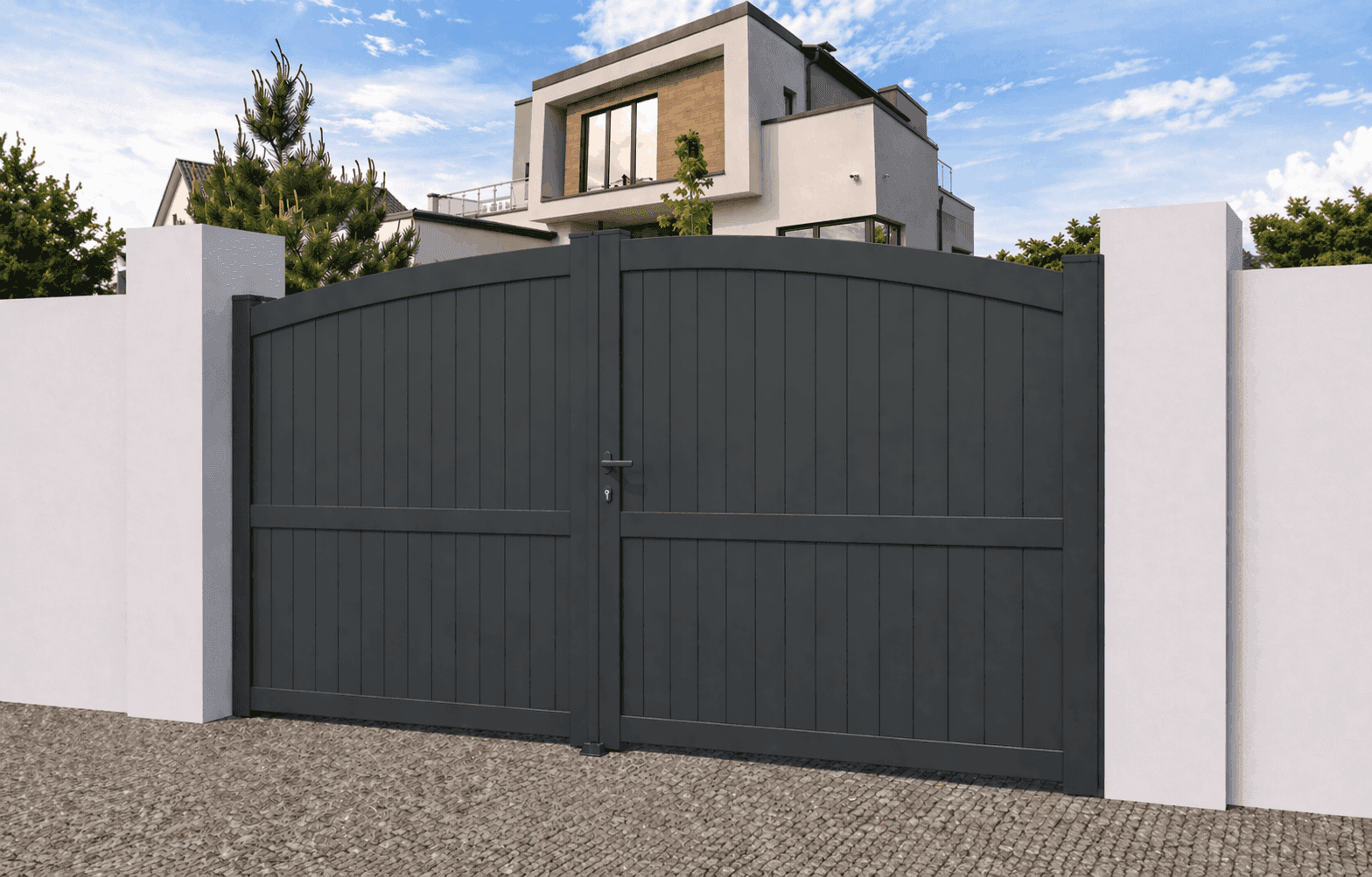 Portail battant aluminium plein - Chinook
