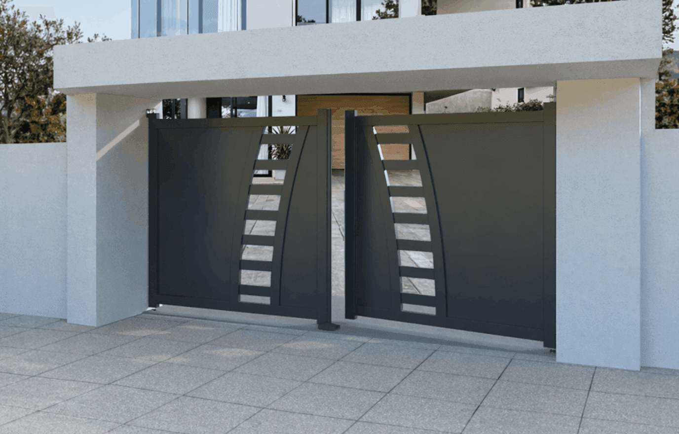 Portail battant aluminium motorisé - Prisme