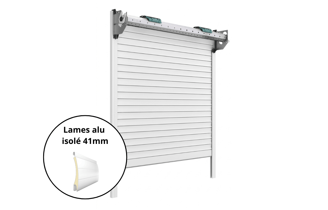 Volet Roulant à monter dans coffre tunnel - Lames en aluminium isolé de 41mm