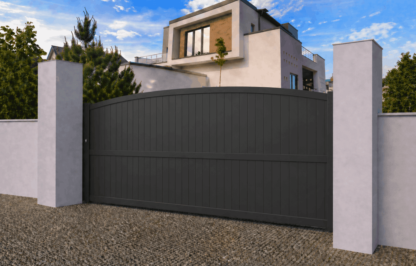Portail coulissant aluminium plein - Chinook