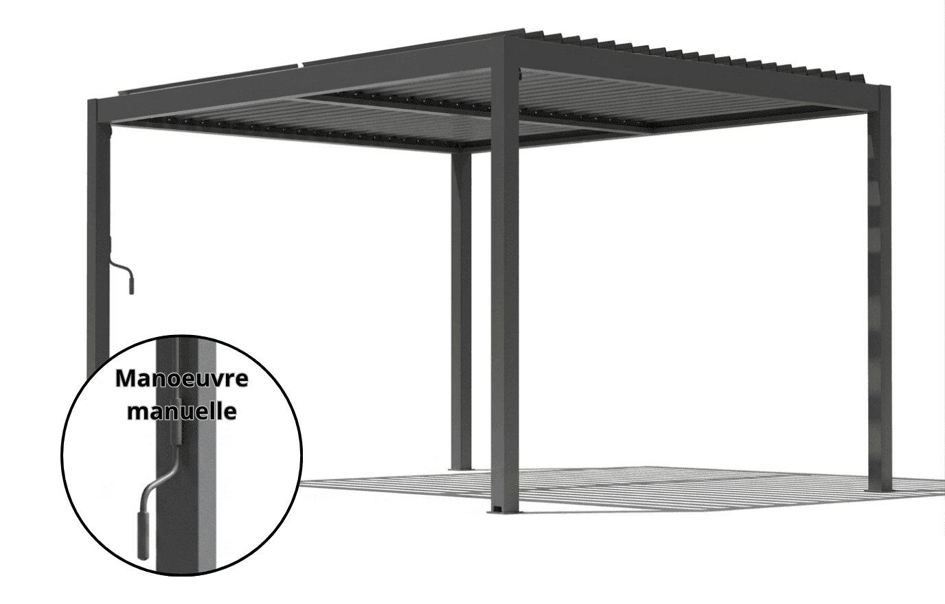 Pergola bioclimatique manuelle autoportante - Mercure