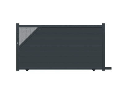 Portail coulissant aluminium semi-ajouré - Gregal