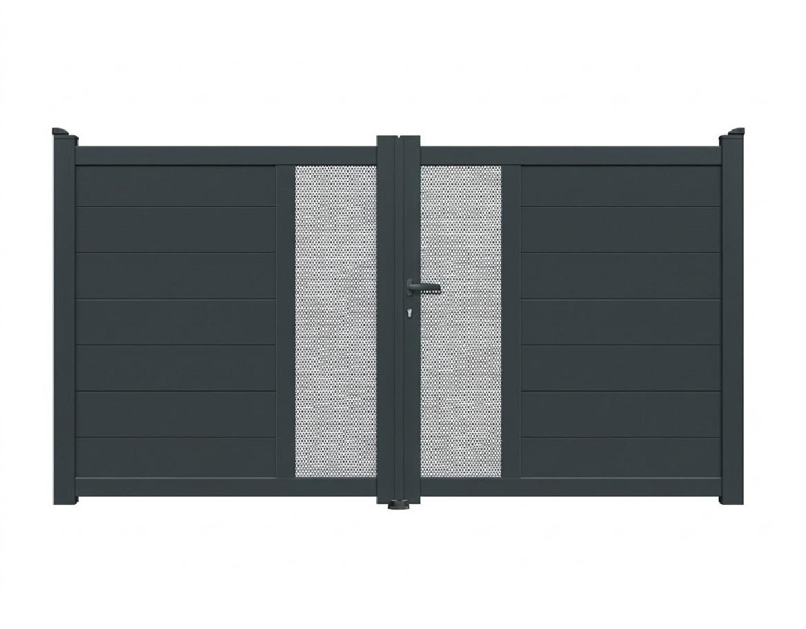 Portail battant aluminium semi-ajouré - Balaguere