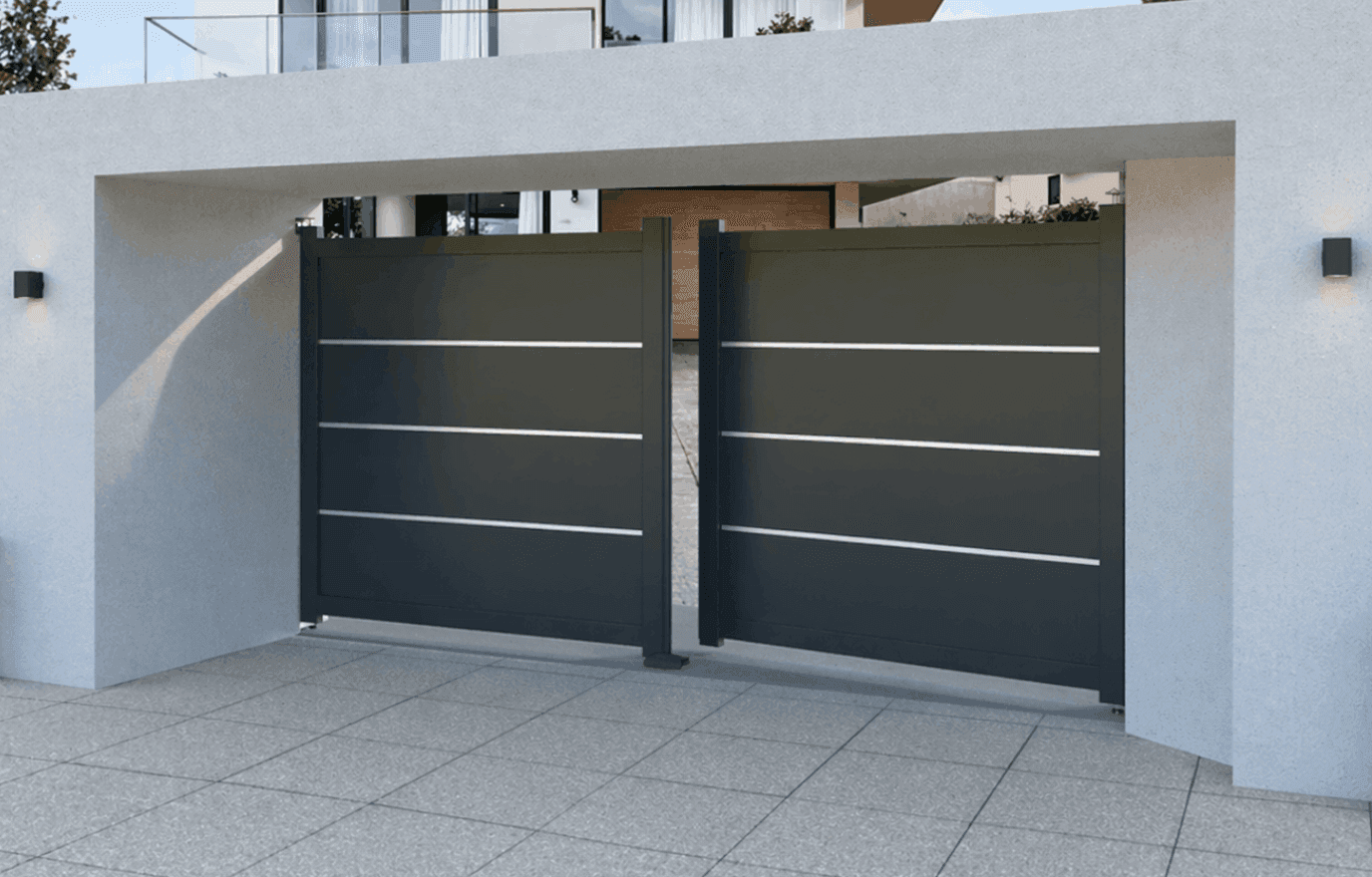 Portail battant aluminium motorisé - Suroit