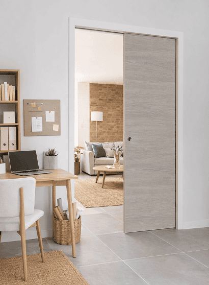 Porte coulissante à galandage TL00 – Intérieur avec cadre