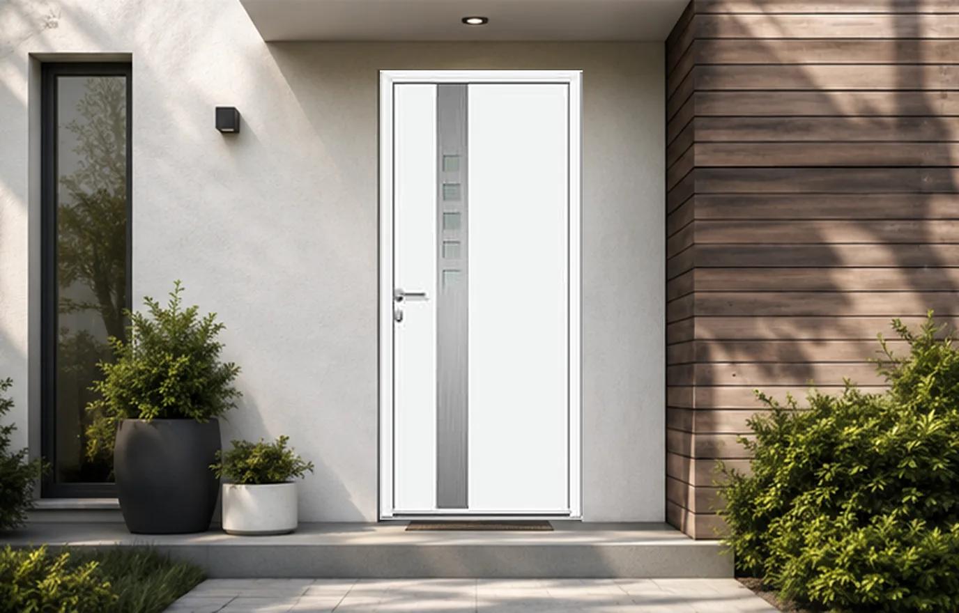 Porte d'entrée aluminium panneau vitré - Etna