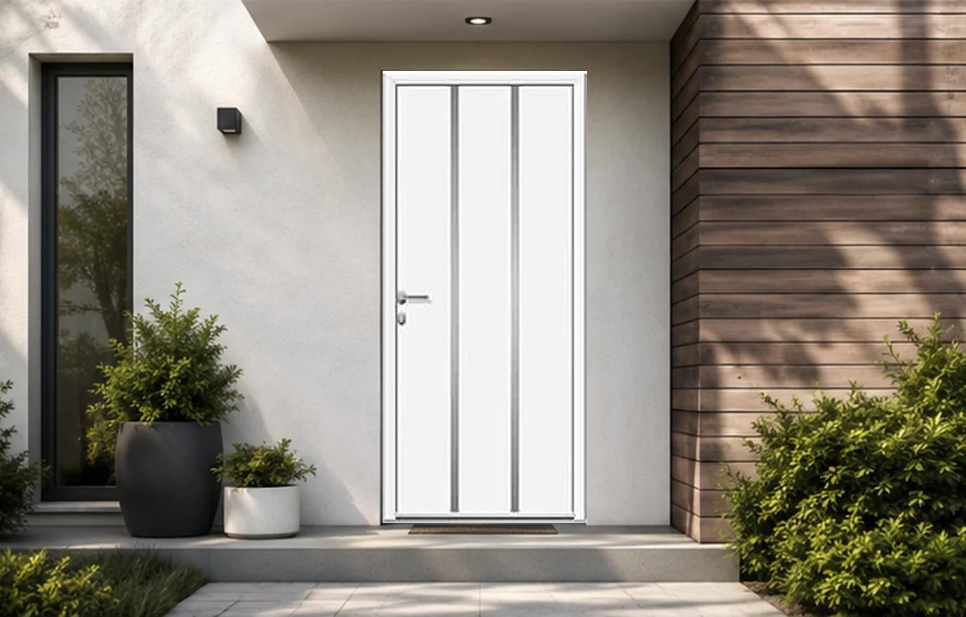 Porte d'entrée aluminium panneau plein alunox - Paralyn