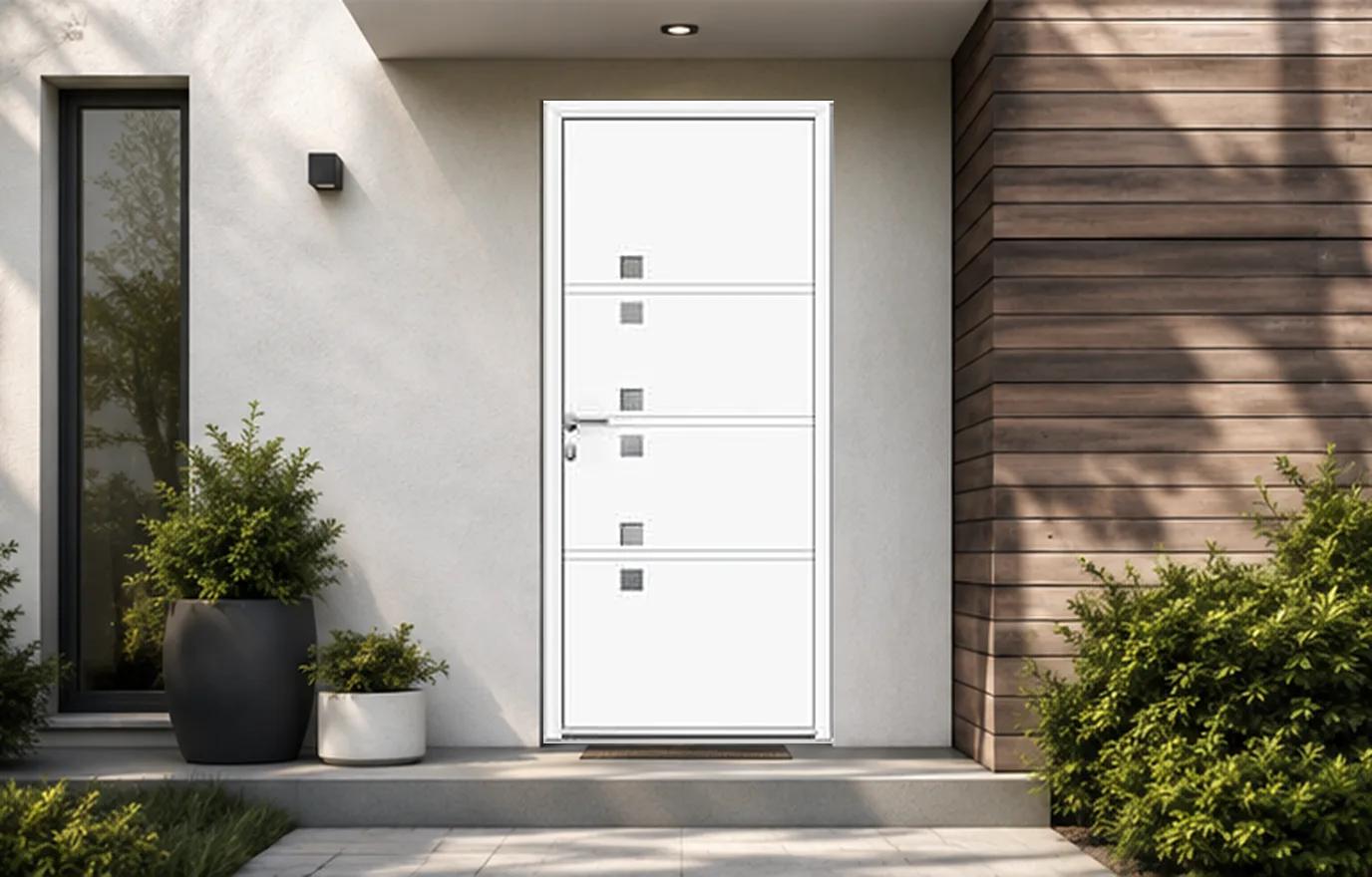 Porte d'entrée aluminium panneau vitré - Pandora