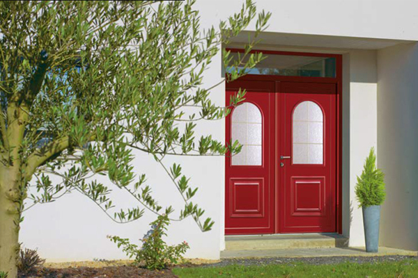 Porte d'entrée bois vitrée Maison du Menuisier